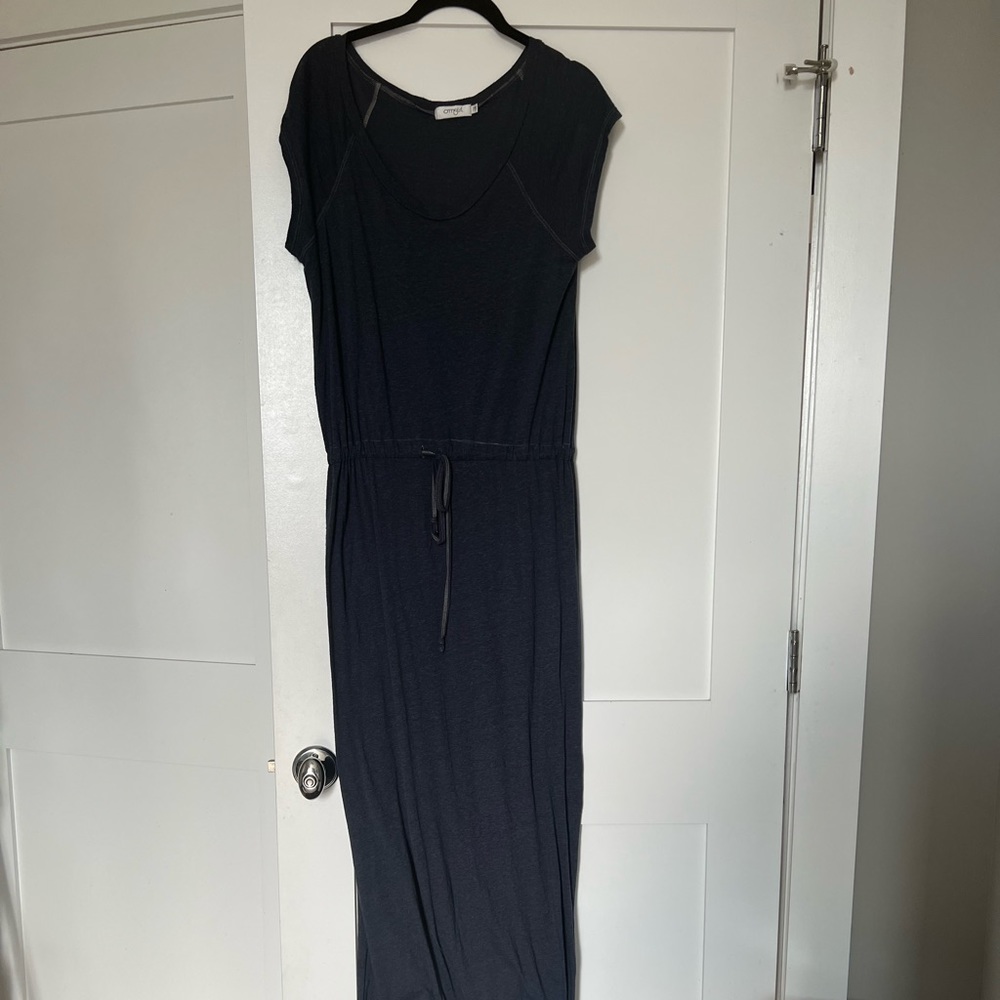 Navy cotton jersey maxi dress